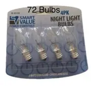 72 Bulbs Smart Value Night Light Clear 5 Watt Fits All Convention Light Fixtures