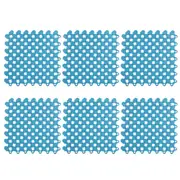 6Pcs 20x20cm NonSlip Splicing Interlocking Floor Mat for Kitchen Bathroom Shower Pool Balcony(Blue )