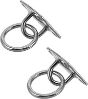 2pcs Diamond Hanging Ring Hook Deck Bolts Mount Hammock Ceiling Mount Pad Eye Plate Hitching Ring Eye Plate with Ring Wall Mount Workout Anchors Silver Stainless Steel
