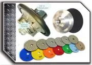3/16" Demi Bullnose Router Bit 4" DRY Polishing Pad 24 Granite ceramic concrete