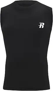 [Runhit] Boys Compression Shirt Sleeveless Kids Athletic Black Tank Top Youth Quick Dry Undershirt for Basketball XL