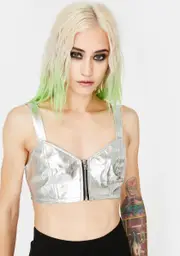 [Tripp NYC] Metallic Extra Crop Top