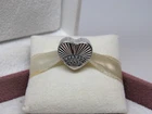 New NO BOX Pandora Fan of Love Sterling Silver Heart Charm 797288CZ