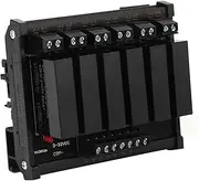 Eacam Solid State Relay Module, 6 Channel DC to AC Solid State Relay 3‑32VDC Input 5‑8A 24‑480VAC Load SSR Module, DIN Rail Mounting for Relay Control of Various Electrical Equipment,
