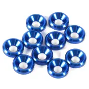 10Pcs M3 Anodized Countersunk Head Washers Gasket Aluminum Alloy Royal Blue ＠