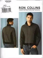 Vogue V9290 Ron Collins Mens Jacket Size 40 to 46 Uncut Sewing Pattern