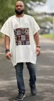 Men's Casual Luxury African Print Short Sleeve Dashiki Shirt Top Size 2XL