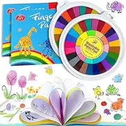 2 PCS Kids Washable Finger Paint Sets,36 Colors Funny Finger Painting with Book,Art Painting Supplies,DIY Crafts,Early Learning Gifts