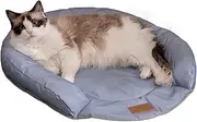 Cat Cooling Pad | Foldable Oval Puppy Sleeping Ice Mat,Waterproof Animal Cool Cushion with Raised Pillow Cushion for Small Medium Large Dogs & Cats