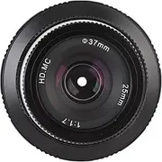 MENDUNER Manual Focus Wide Angle Lens with Unique Swirling Effect - F1.7 Aperture, 25mm for Mirrorless Cameras (Black)