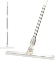 [Wellko] Rubber Magic Broom Sweeper, Floor Squeegee with 59'' Long Adjustable Handle and 180 Degree Rotate Magic Broom Head for Floor Glass Shower Window Bathroom Kitchen Pool