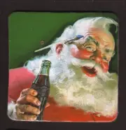 Santa Claus With a Coke-- Cork Coaster