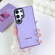 [FABSPARK] for Samsung Galaxy S23 FE Phone Case,Neon Clear Fluorescent Transparent Case,Soft Slim Bumper Protection for Samsung Galaxy S23 FE 6.4 Inch,Purple