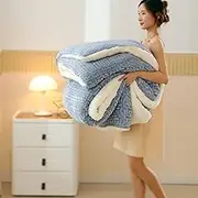 XHCTNN Thick and warm bedspread – student bedroom bedspread for 150 cm winter – winter bedding duvet winter bed 150 (D,200 x 230 cm/5 kg)
