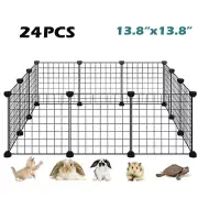 24PCS Panels Small Pet Cage Playpen Fence for Puppy Guinea Pigs, Dwarf Rabbits
