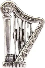 [A N KINGPiiN] AN KINGPiiN Silver Harps Music Instrument Lapel Pin Badge Gift Party Shirt Collar,Costume Pin Accessories for Men Brooch