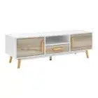 NEW Artiss Wooden Entertainment Unit White & Wood