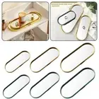 Mirror Glass Decorative Tray Oval Jewelry Display Plate Perfume Vanity Organizer