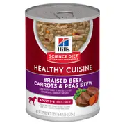 Hills Science Diet Adult Healthy Cuisine Beef Carrots & Peas Stew Wet Dog Food Can - 354g