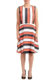 Hugo Boss "Himelly" Women's Striped Sleeveless Sheath Dress Size 12 14 16