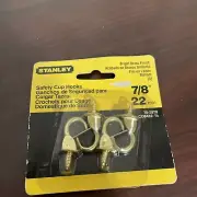 Stanley Hardware S752-970 Safety Cup Hooks 7/8" Brass Plated 4 Pack