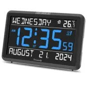 Large Digital Clock with Date and Day of Week - Electric Desk Clock for