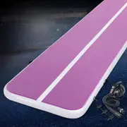 Everfit 4M Air Track Gymnastics Tumbling Exercise Yoga Mat W/ Pump Inflatable Purple