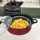 Non-Stick Deep Fryer Pot Deep Frying Pan Universal Kitchen Accessories with Lid