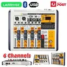 LARRIVEE 6 Channel Audio Mixer Bluetooth Sound Mixing Console Live DJ Stereo USB