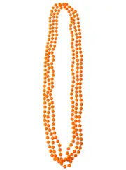 Set of 3 Neon Orange Beaded Costume Necklaces