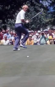 Jack Nicklaus in action putt during Thursday play at Oakmont CC Ni- Old Photo