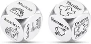 Funny Date Night Dice Set Anniversary Wedding Gifts for Him Her Valentines Engagement Christmas Bride Shower Gifts for Boyfriend Girlfriend Dinner Movie Decider Dice for Couple Foodie Steel Dice Ideas