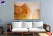 Orange & Gold Fluid Abstract Art Wall Canvas Home Decor Australian Made Quality