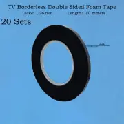20 Sets of 4mm Double Sided Foam Tape for Borderless TV LCD Screen Frameless