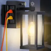Porch Light with Outlet, Dusk to Dawn Outdoor Light with GFCI Outlet Porch Li...