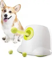 Pet Automatic Ball Launcher Dog Interactive Fetch Toy Dog Tennis Ball Thrower 3 Throwing Distance Settings Machine + 3PCS 2" Tennis Balls Included