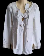 SEED HERITAGE White Lace up BLOUSE~size 6 (Fits Size 10 Au)~NEW WITH TAG @ $130