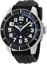 [Tommy Hilfiger] Men's La Essentials 1791072 Qtz Basic Calendar Watch, Black Dial, 47.79mm