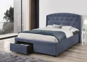 Stella Queen Bed Frame Navy Blue