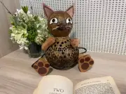 Lantern Cat Sitting Animal Lamp Coconut Shell Bedroom Lamp Table Floor Light
