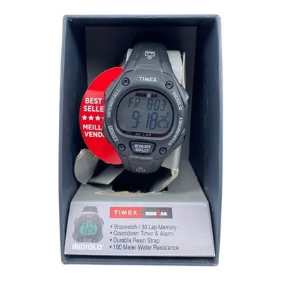 Timex Ironman Digital TW5M49000 Watch 100M WR Resin Strap Stopwatch