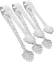 iplusmile 3pcs Mini Stainless Steel Tongs with Elegant Design Food Clip for Serving Appetizers Desserts and Ice Cubes at Parties Gatherings and Tea Events