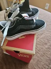 Vans Old Skool VN0A4BUUXNO1 Youth Kid's Black Glitter Side Strip Shoes Size 11.5