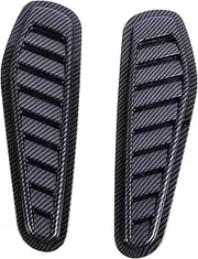 AKOOSY 2Pcs Simulated Air Flow Vent Stickers for Car Bonnet Decoration Easy Installation No Damage Adhesive Backing for Customizing Vehicle Appearance