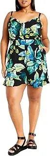 [City Chic] CITYCHIC Plus Size Playsuit Oasis PRT in Tropical Oasis, Size 24, Tropical Oasis