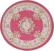 1: 12 Dollhouse Round Carpet Diameter Exquisite Vintage Miniature Woven Rug for Doll House Decoration Mini Dolls Floral Print Turkey Wool Floor Blanket Accessories (C02 Red Flower)