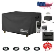 Waterproof Rectangular Fire Pit Table Cover 57x22 Inch with Drawstring Closure