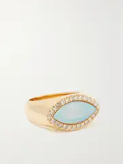 [Jacquie Aiche] Jacquie Aiche - 14-karat Gold, Opal And Diamond Signet Ring - 4 4 Gold