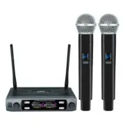 Wireless Microphone Handheld Dual Channels Uhf Fixed Frequency Dynamic Mic