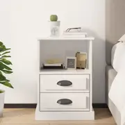 vidaXL Bedside Cabinet High Gloss White 43x36x60 cm